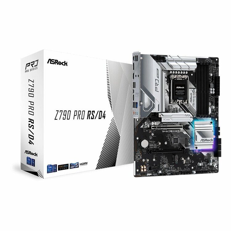 Материнская плата ASRock Z790 PRO RS/D4 [LGA 1700, Intel Z790, 4xDDR 4, 4xM.2, 2xPCI-E x16, Standard-ATX]