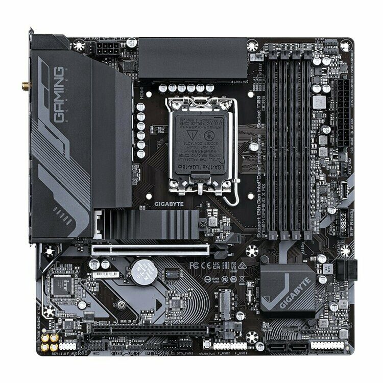 Материнская плата Gigabyte B760M GAMING X AX [LGA 1700, Intel B760, 4xDDR 5, 1xM.2, 2xPCI-E x16, Micro-ATX]
