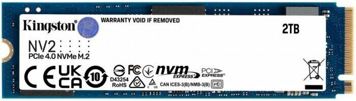 SSD-накопитель Kingston NV2 (SNV2S/2000G) [2 ТБ, M.2, PCI-E, 3500/2800 МБайт/сек, TLC]