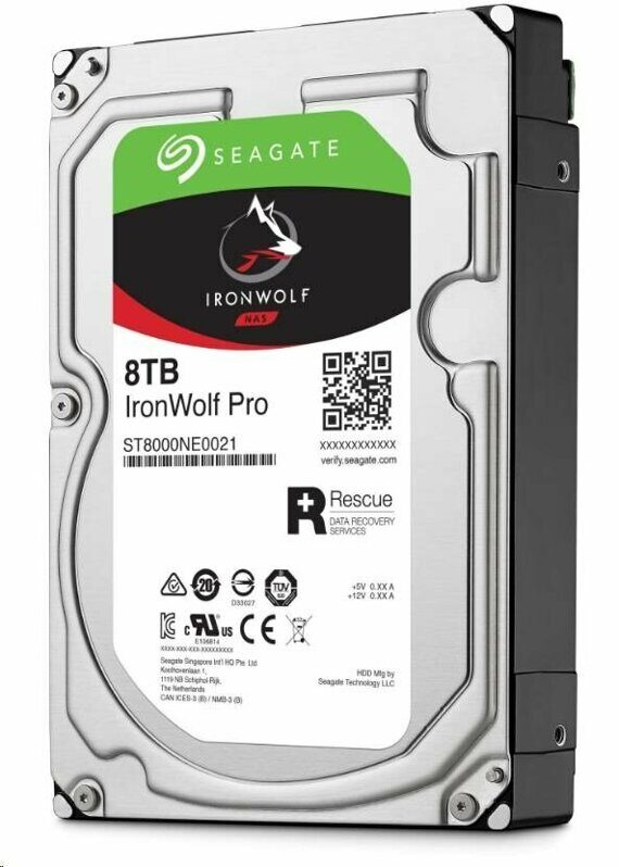 Жесткий диск Seagate IronWolf ST8000NE001 [[8 ТБ, 3.5", SATA III, 7200 об/мин, 256 МБ кэш, сетевой накопитель (NAS]]